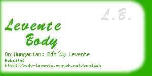 levente body business card